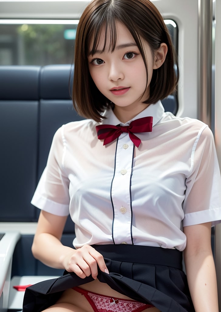 【リアル】スケスケでブラ丸見え！おま〇こも見せてくれる美女///[リアルAIエロ画像]
