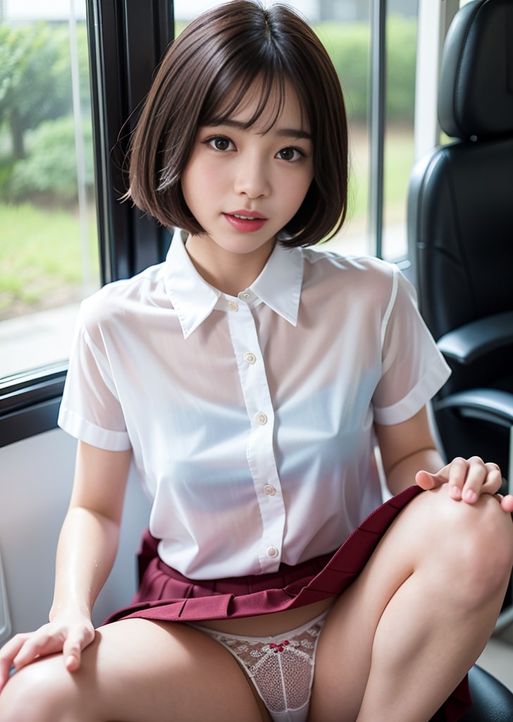 【リアル】スケスケでブラ丸見え！おま〇こも見せてくれる美女///[リアルAIエロ画像]