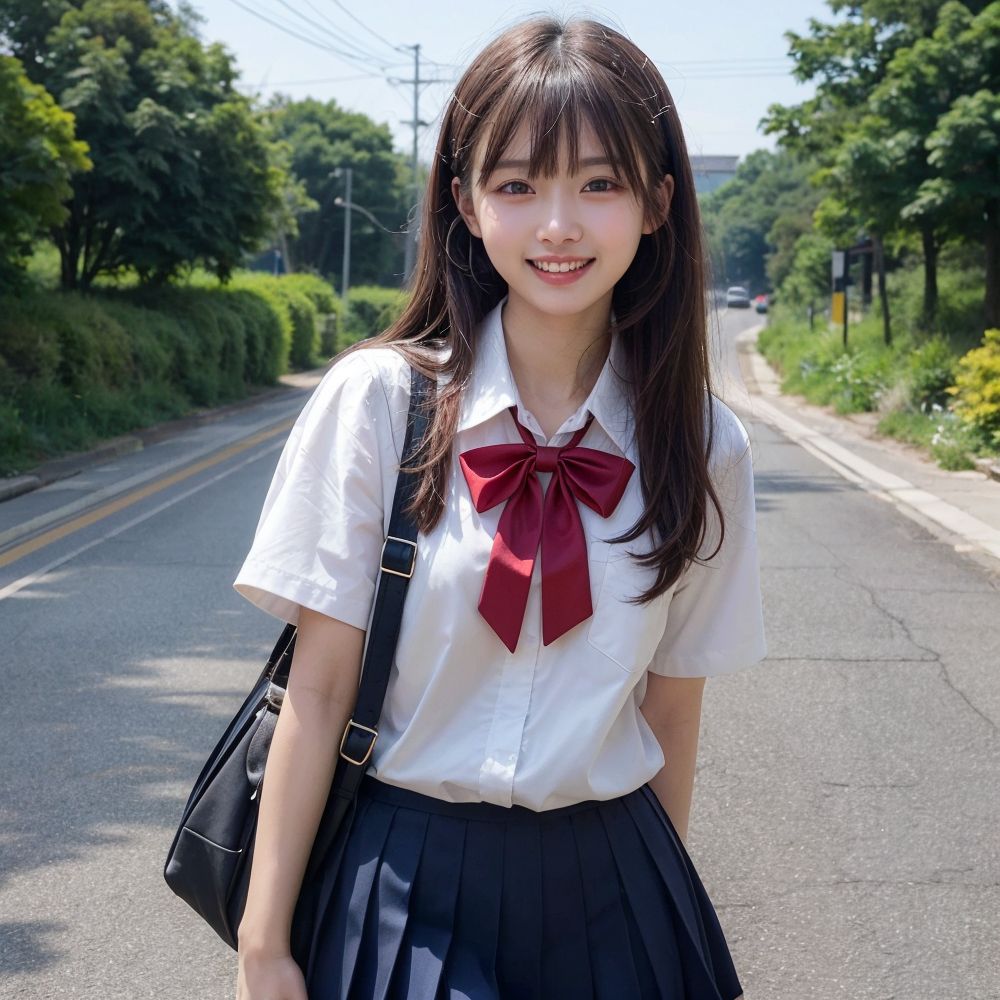【リアル】おっぱい見せて!制服JKに胸を見せてもらうリアルAIエロ画像