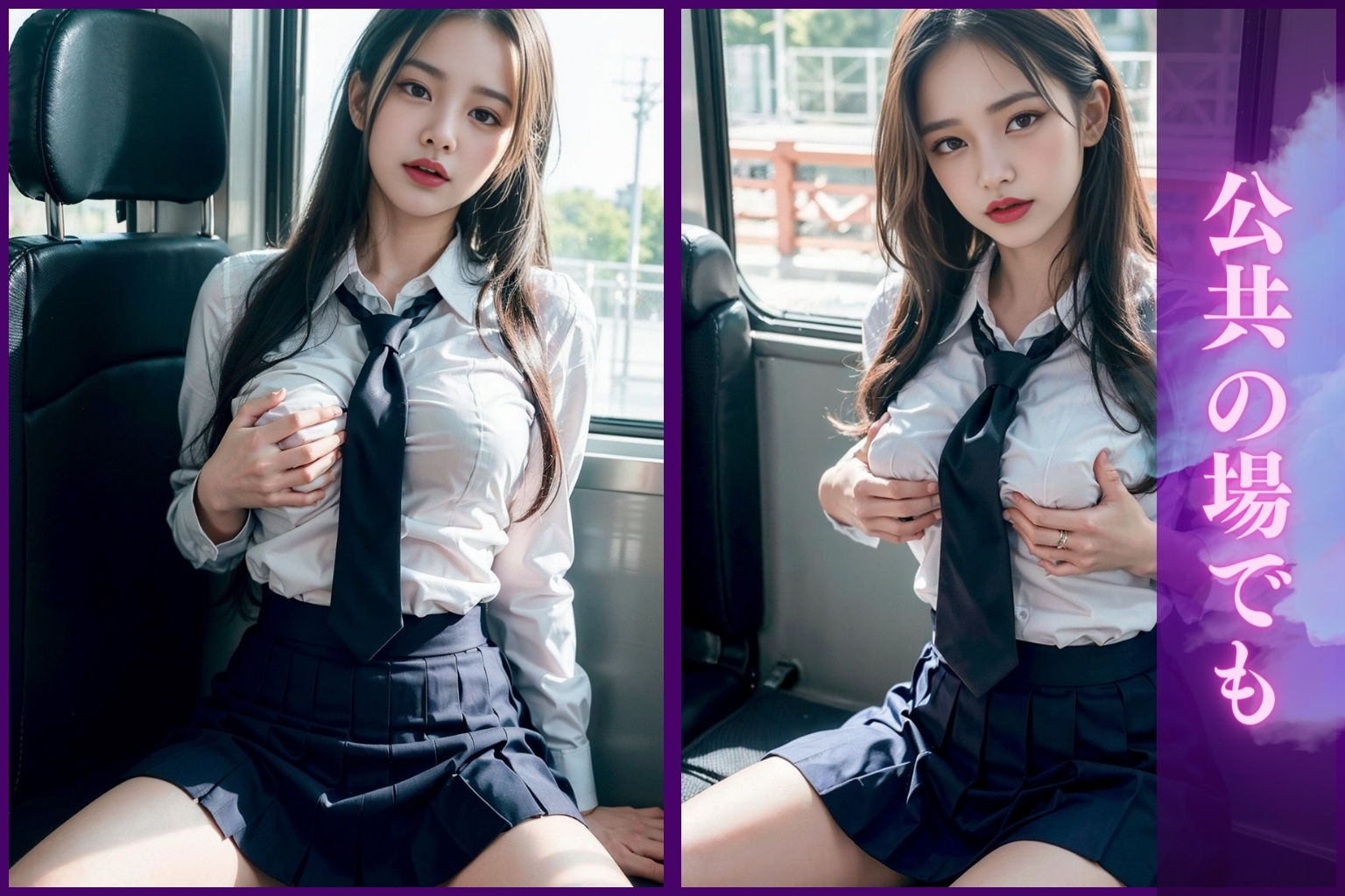 【リアル】巨乳JKを露出調教！見られると興奮するの///【リアルAIエロ画像】