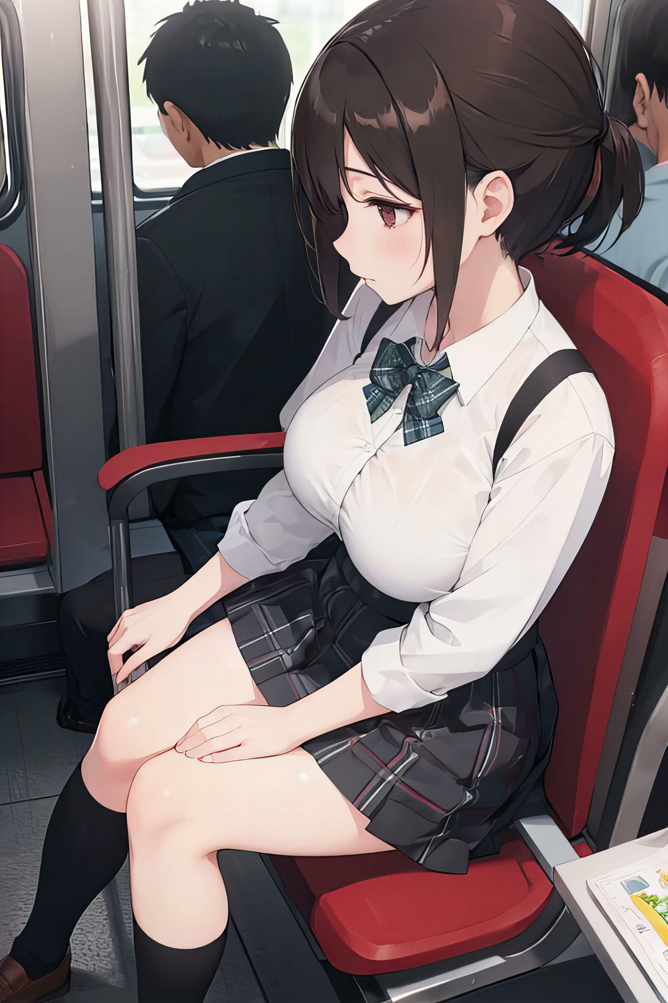【二次元CGエロ画像】電車で制服JKとセックスし放題(パート3)