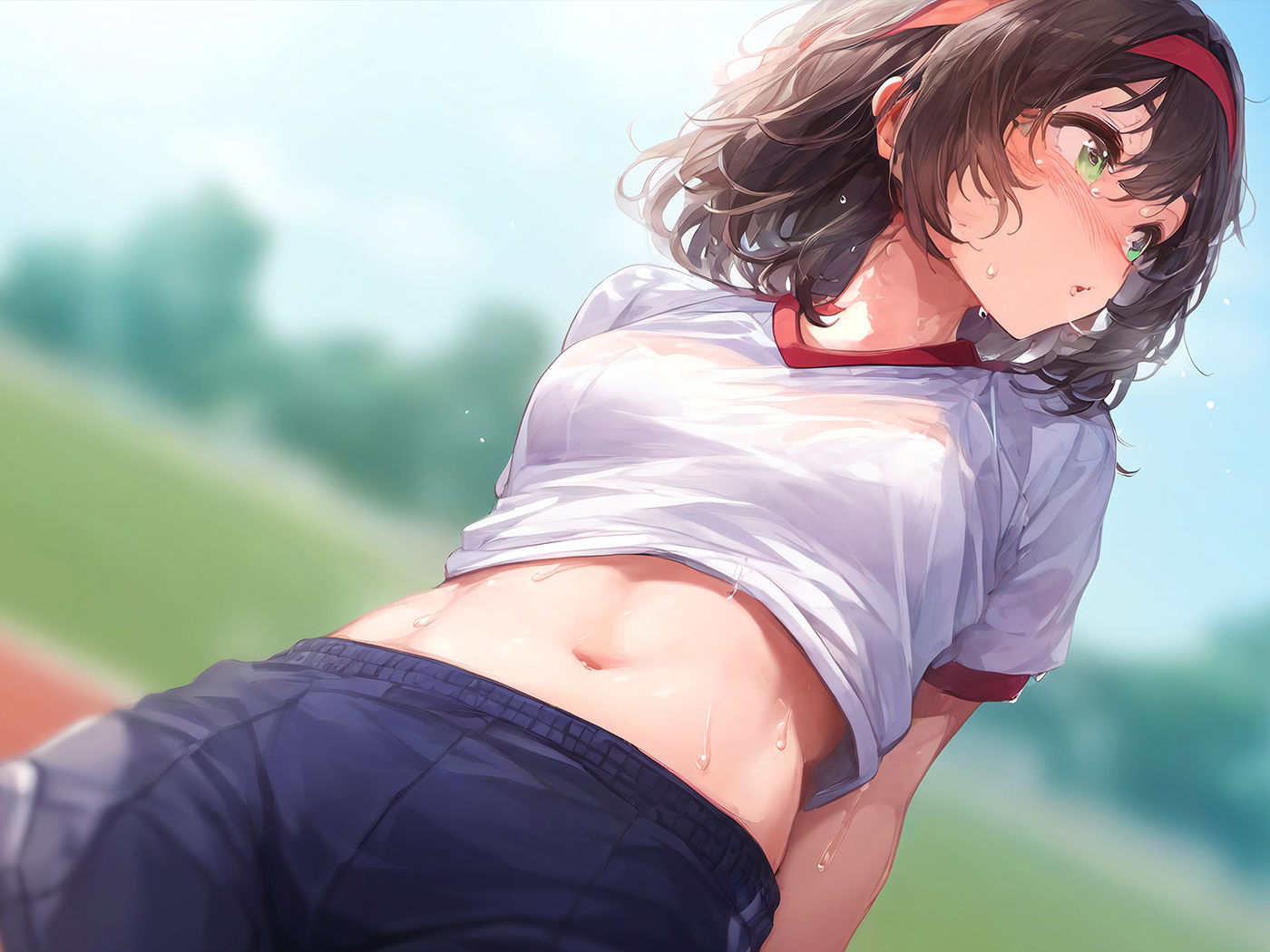 【二次元エロ画像】体操服を着た美少女JCのCGエロ画像