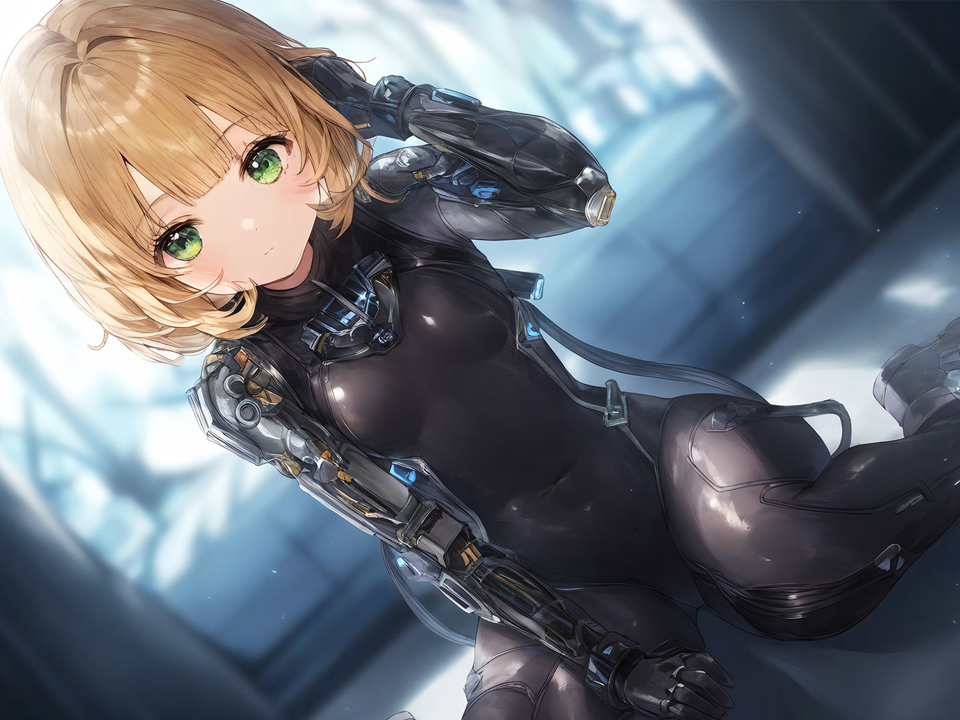 【二次元エロ画像】ワレメくっきり///パツパツスーツを着た女の子のCGエロ画像