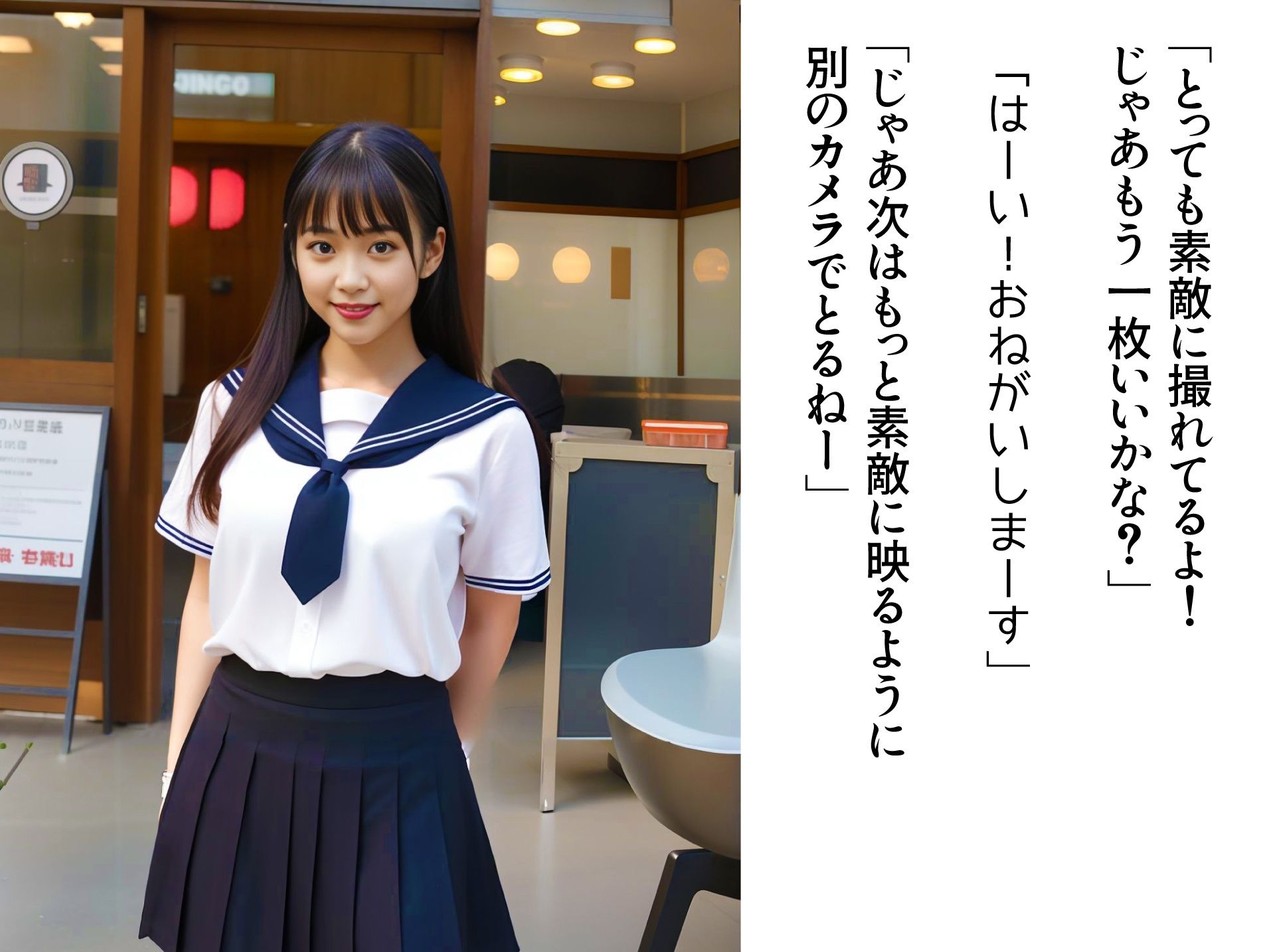 【セリフ付きリアル】透視カメラでJKの裸を撮影しちゃうリアルAIエロ画像