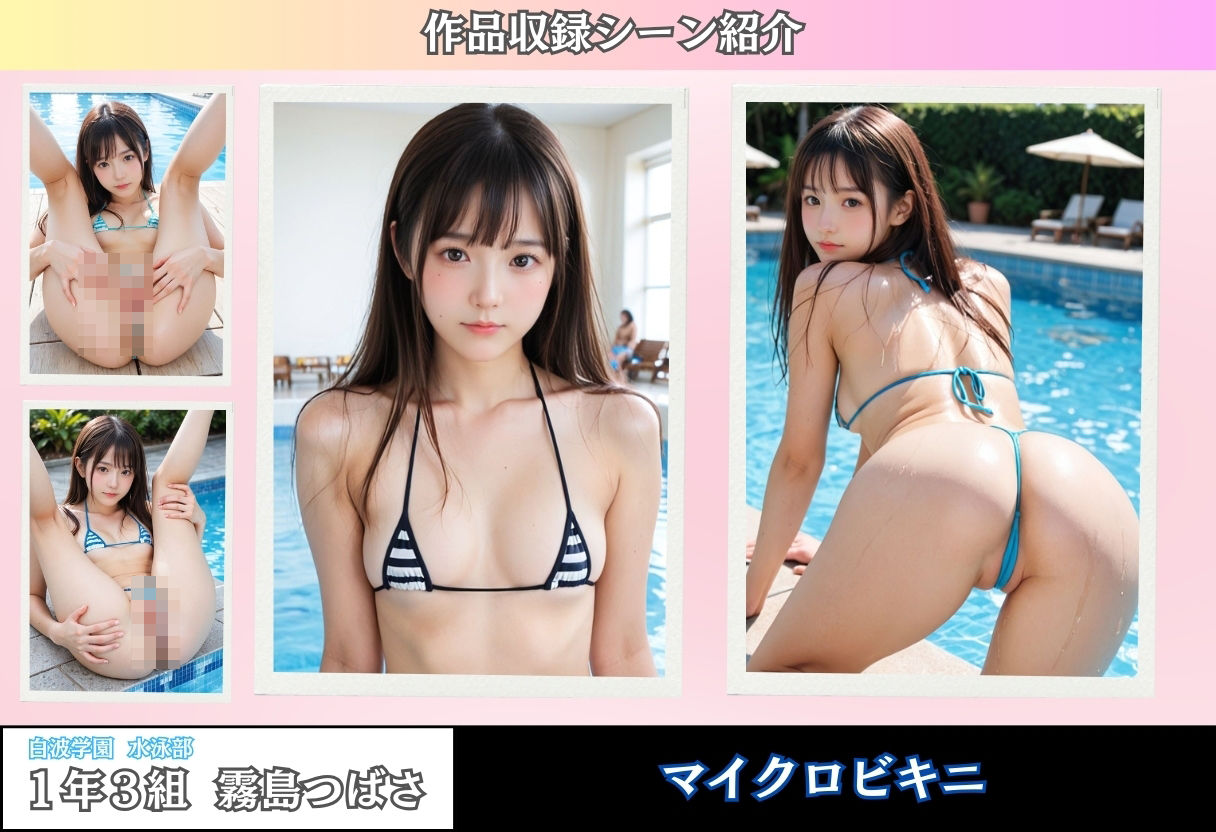 【リアル】水泳部JKがエロ水着を着て露出やエッチをしちゃうリアルAIエロ画像