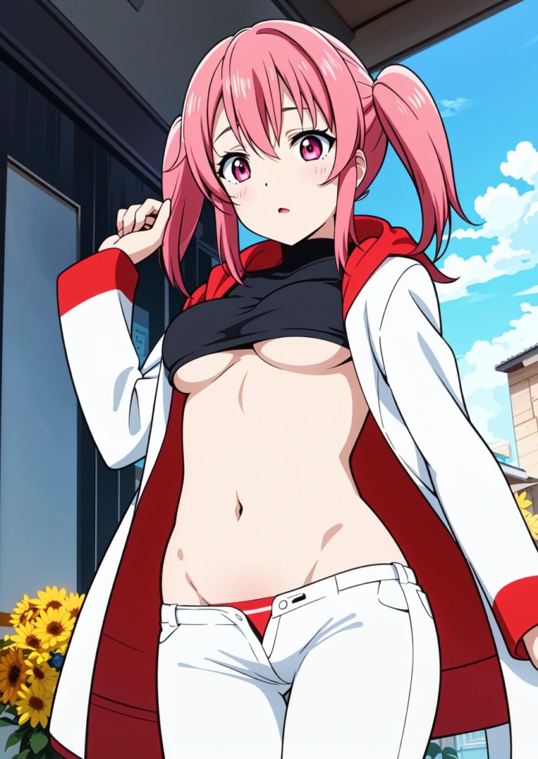 【二次元AIエロ】丸見え⁉えっちな私服を着た美少女
