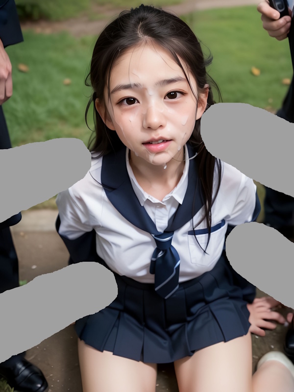 【リアル】制服美少女にぶっかけ[リアルAIエロ画像]