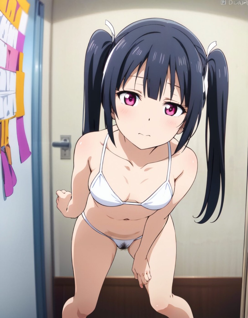 【二次元AIエロ】ビキニから下がハミ出ちゃってる美少女