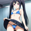 【二次元AIエロ】ビキニから下がハミ出ちゃってる美少女