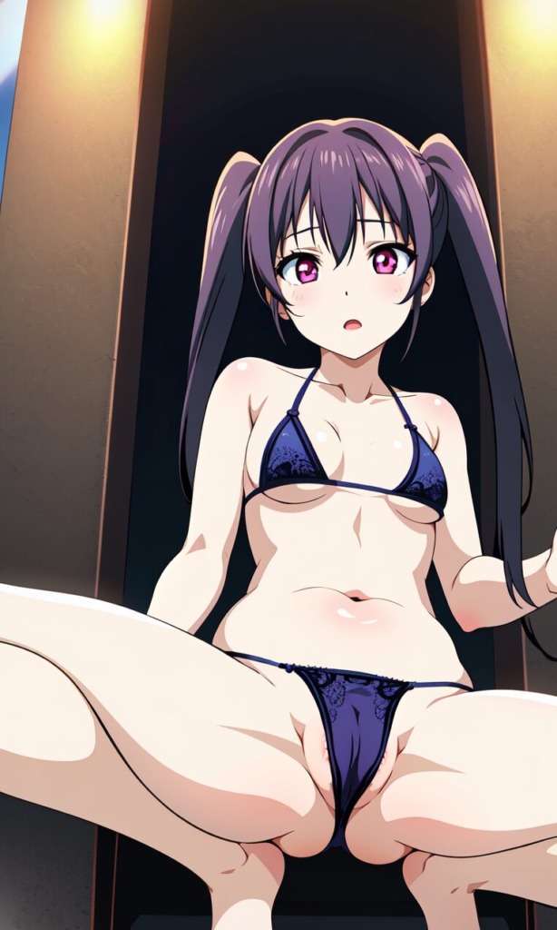 【二次元AIエロ】ビキニから下がハミ出ちゃってる美少女