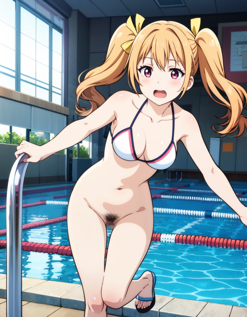 【二次元AIエロ】ボトムレスでおま〇こ丸見えなビキニ美少女【オリジナルCG・AIエロ画像】