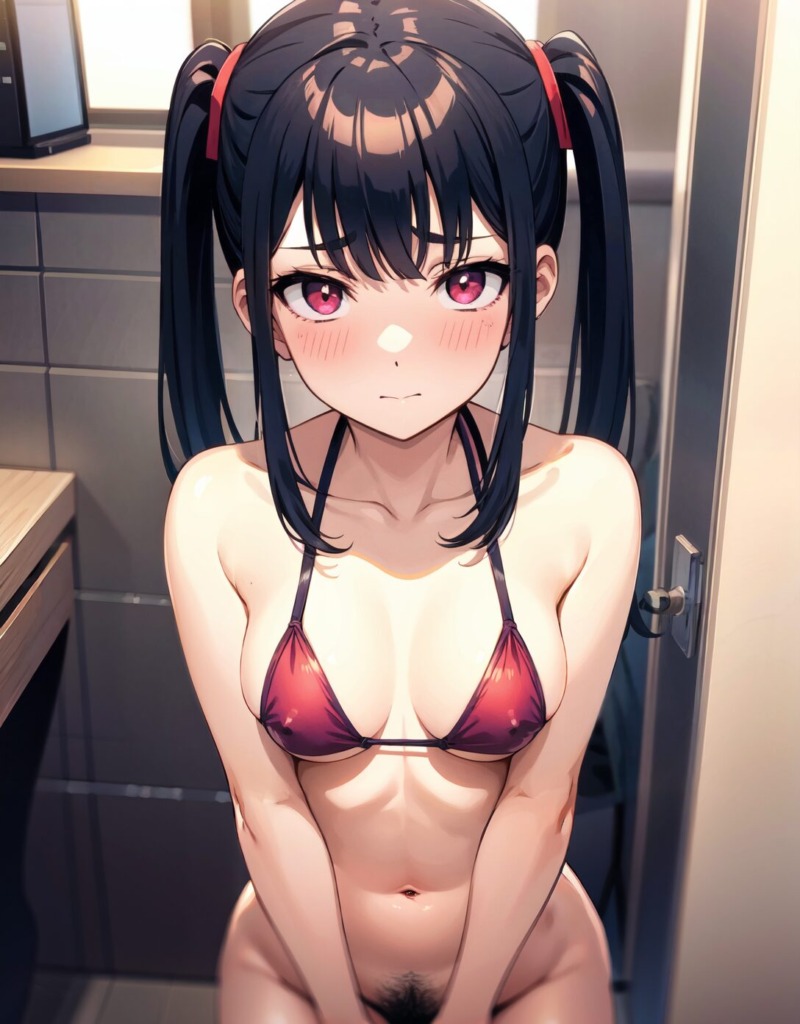 【二次元AIエロ】ボトムレスでおま〇こ丸見えなビキニ美少女【オリジナルCG・AIエロ画像】