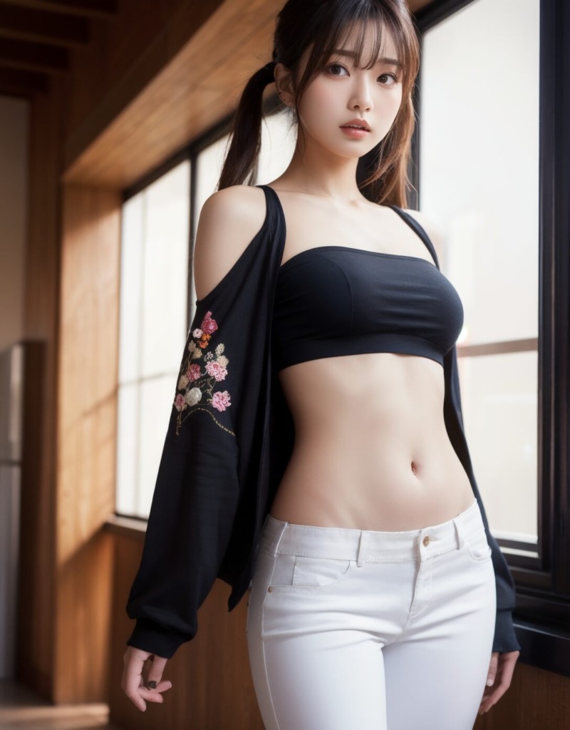 【リアル系AI画像】へそ出しコーデのおしゃれ美女(AIグラビア編)