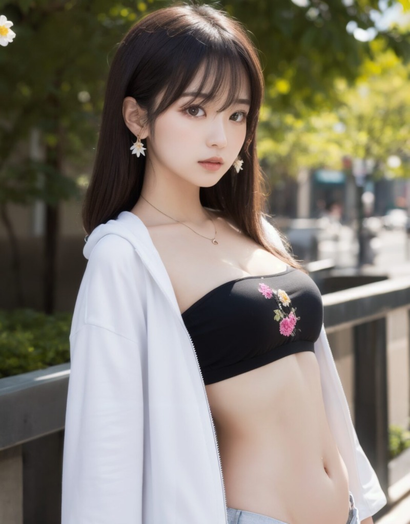 【リアル系AI画像】へそ出しコーデのおしゃれ美女(AIグラビア編)