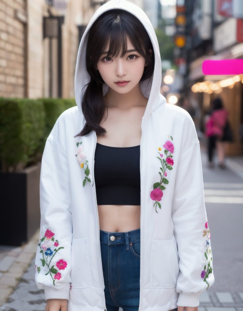 【リアル系AI画像】へそ出しコーデのおしゃれ美女(AIグラビア編)