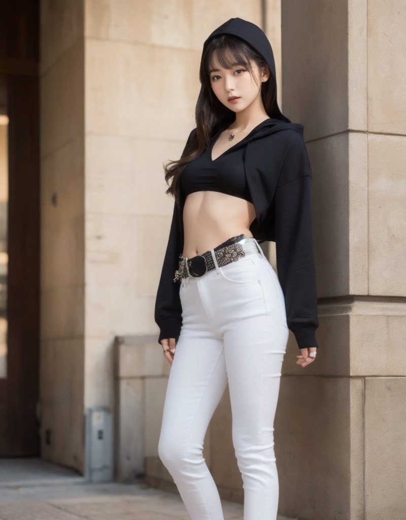 【リアル系AI画像】へそ出しコーデのおしゃれ美女(AIグラビア編)