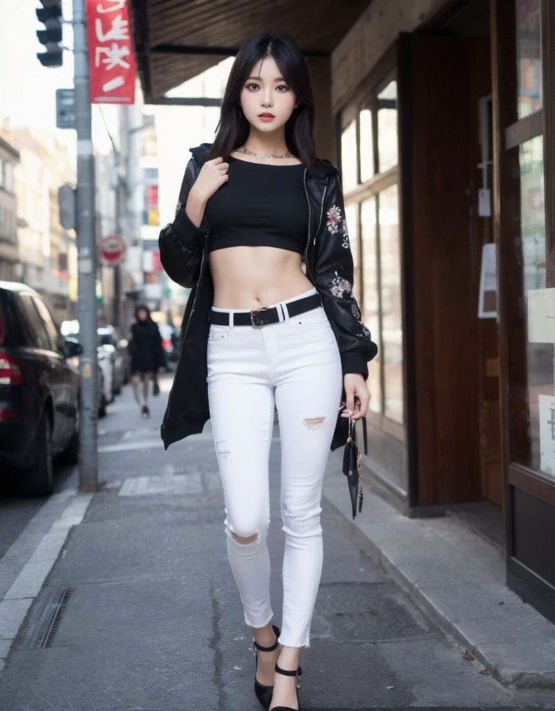 【リアル系AI画像】へそ出しコーデのおしゃれ美女(AIグラビア編)