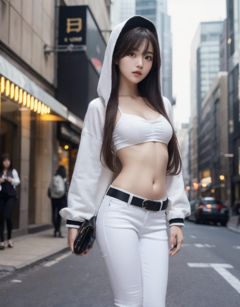 【リアル系AI画像】へそ出しコーデのおしゃれ美女(AIグラビア編)