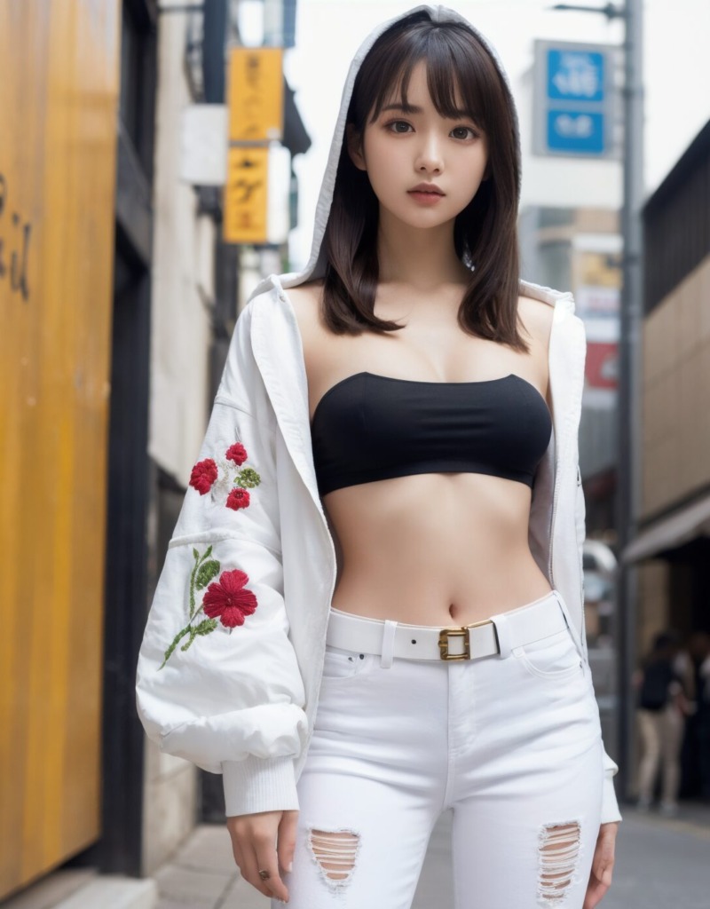 【リアル系AI画像】へそ出しコーデのおしゃれ美女(AIグラビア編)