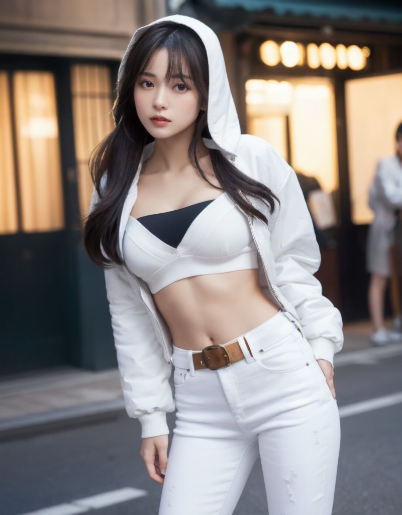 【リアル系AI画像】へそ出しコーデのおしゃれ美女(AIグラビア編)