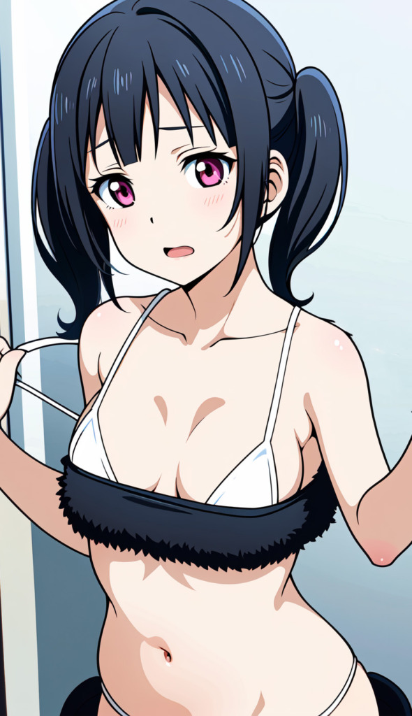 【二次元AI】ビキニを着た美少女を見つめると…AIイラスト