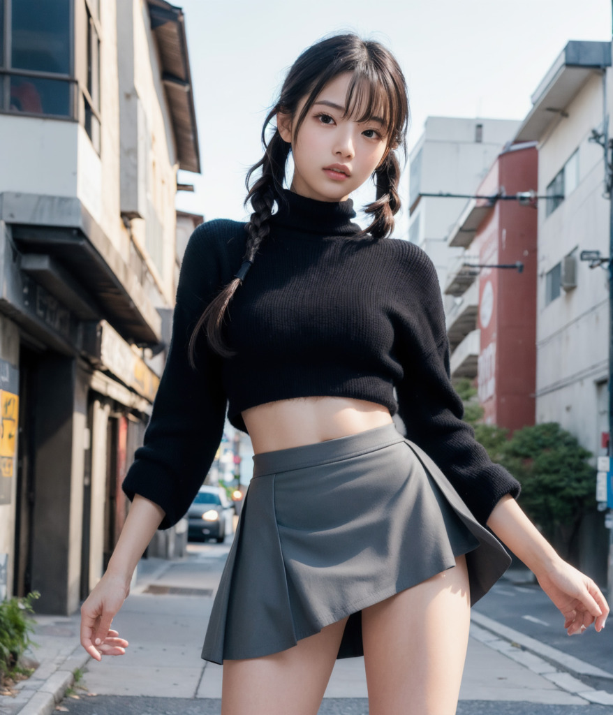 【リアルAI画像】スカートを履いたオシャレ女子(AIグラビア)