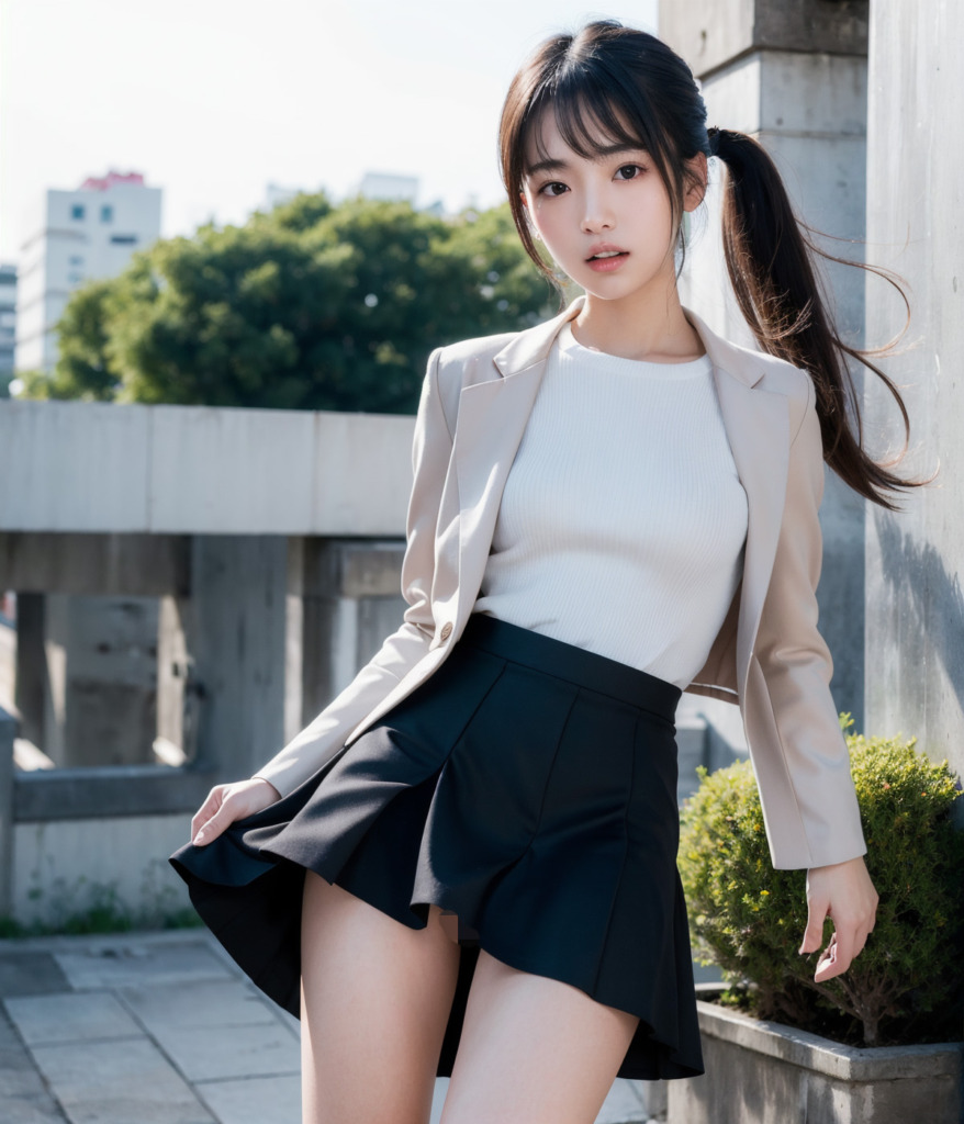 【リアルAI画像】スカートを履いたオシャレ女子(AIグラビア)