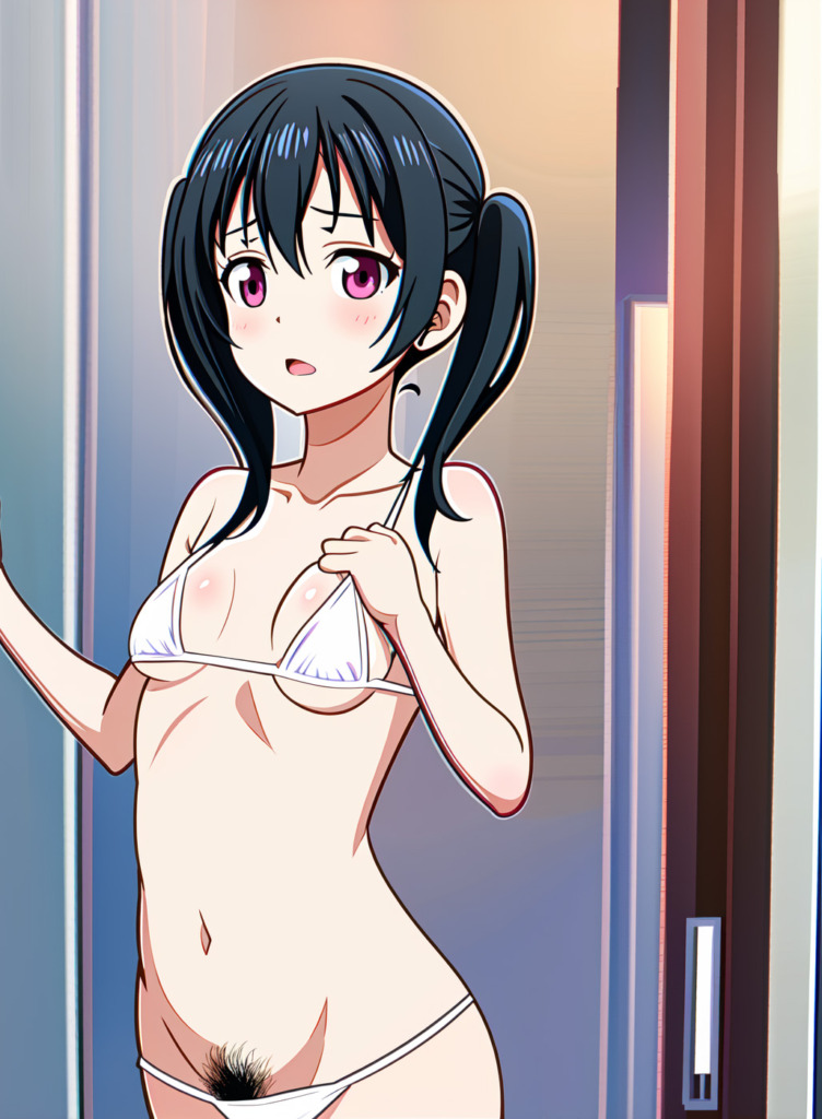 【二次元AI微エロ】室内にいるマイクロビキニを着た美少女【オリジナルAIエロ画像】