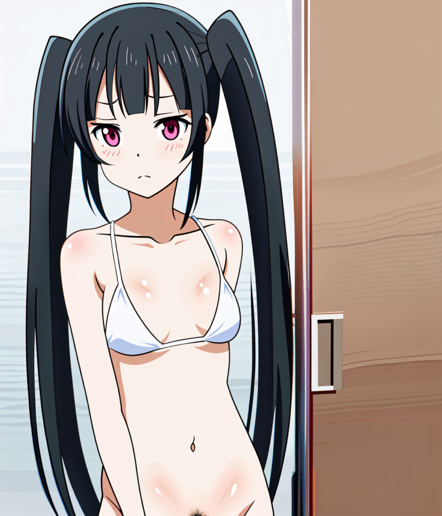 【二次元AI微エロ】室内にいるマイクロビキニを着た美少女【オリジナルAIエロ画像】