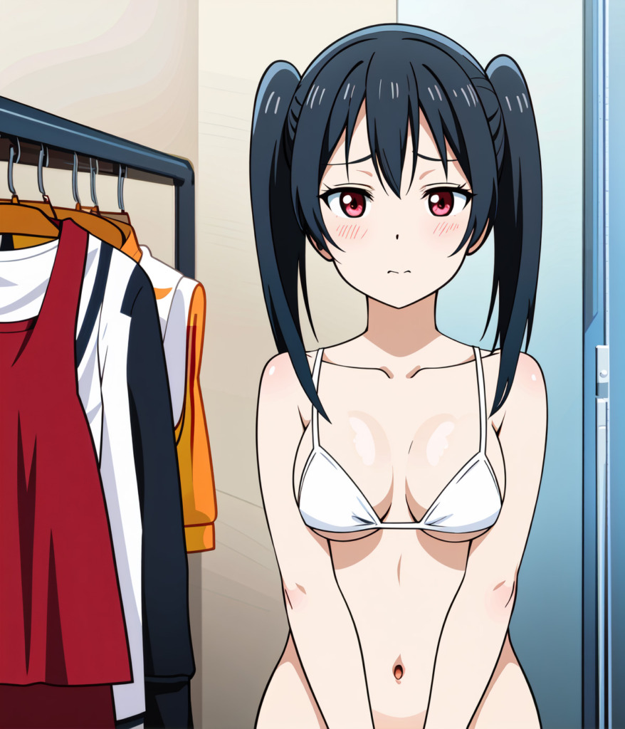 【二次元AI微エロ】室内にいるマイクロビキニを着た美少女【オリジナルAIエロ画像】