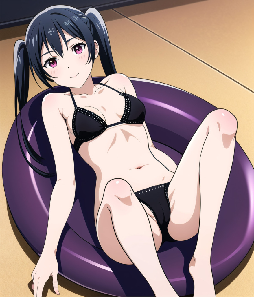 【二次元AI微エロ】室内にいるマイクロビキニを着た美少女【オリジナルAIエロ画像】