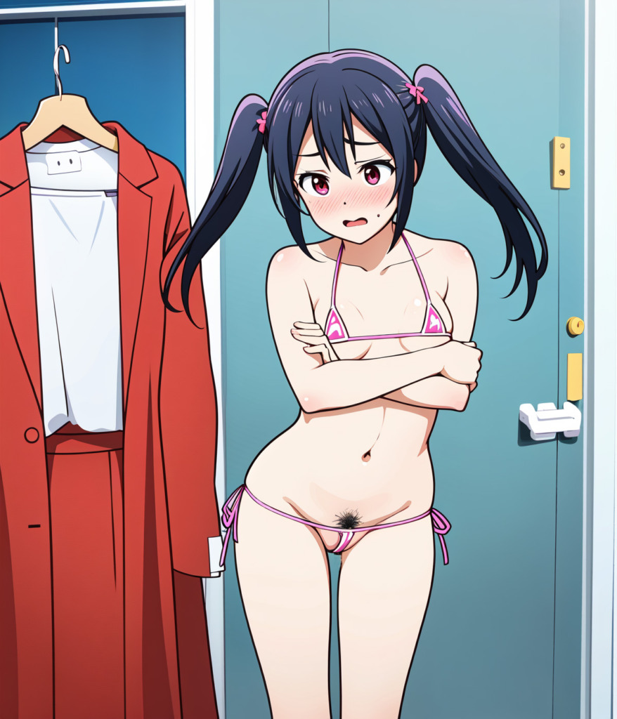 【二次元AI微エロ】室内にいるマイクロビキニを着た美少女【オリジナルAIエロ画像】