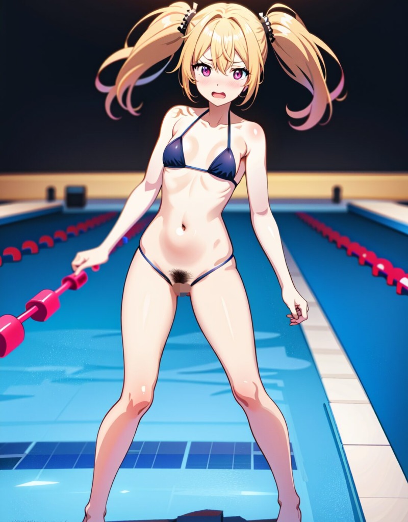 【二次元AIエロ】ビキニの下がほぼヒモ⁉履いてない⁉丸見えビキニを着てる美少女たち【オリジナルAIエロ画像】