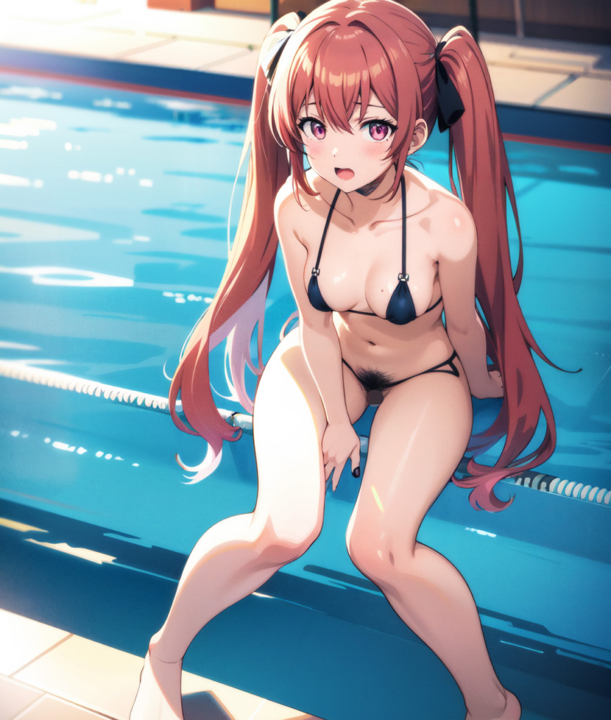 【二次元AIエロ】ビキニの下がほぼヒモ⁉履いてない⁉丸見えビキニを着てる美少女たち【オリジナルAIエロ画像】