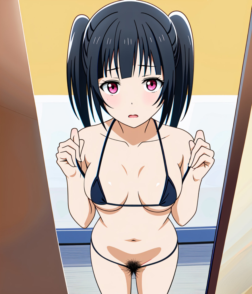 【二次元AIエロ】ビキニの下がほぼヒモ⁉履いてない⁉丸見えビキニを着てる美少女たち【オリジナルAIエロ画像】