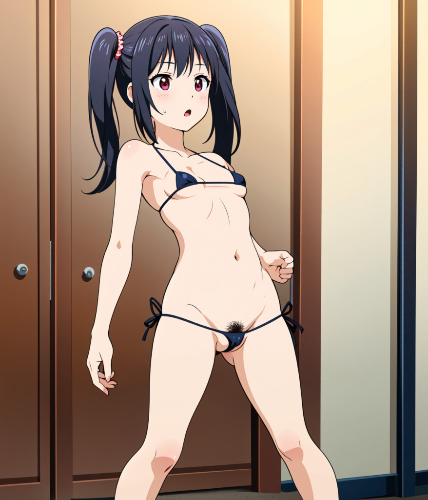 【二次元AIエロ】ビキニの下がほぼヒモ⁉履いてない⁉丸見えビキニを着てる美少女たち【オリジナルAIエロ画像】