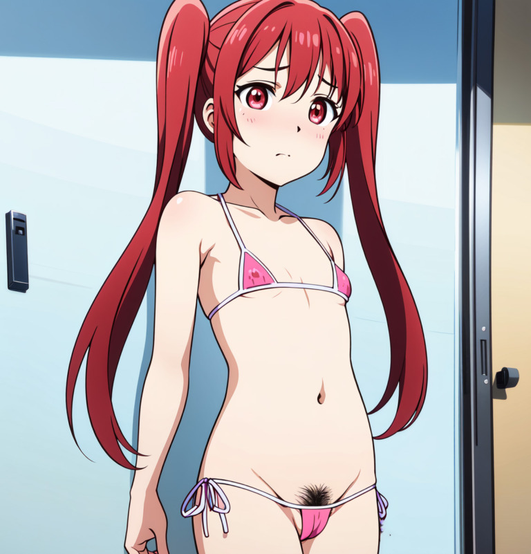 【二次元AIエロ】ビキニの下がほぼヒモ⁉履いてない⁉丸見えビキニを着てる美少女たち【オリジナルAIエロ画像】