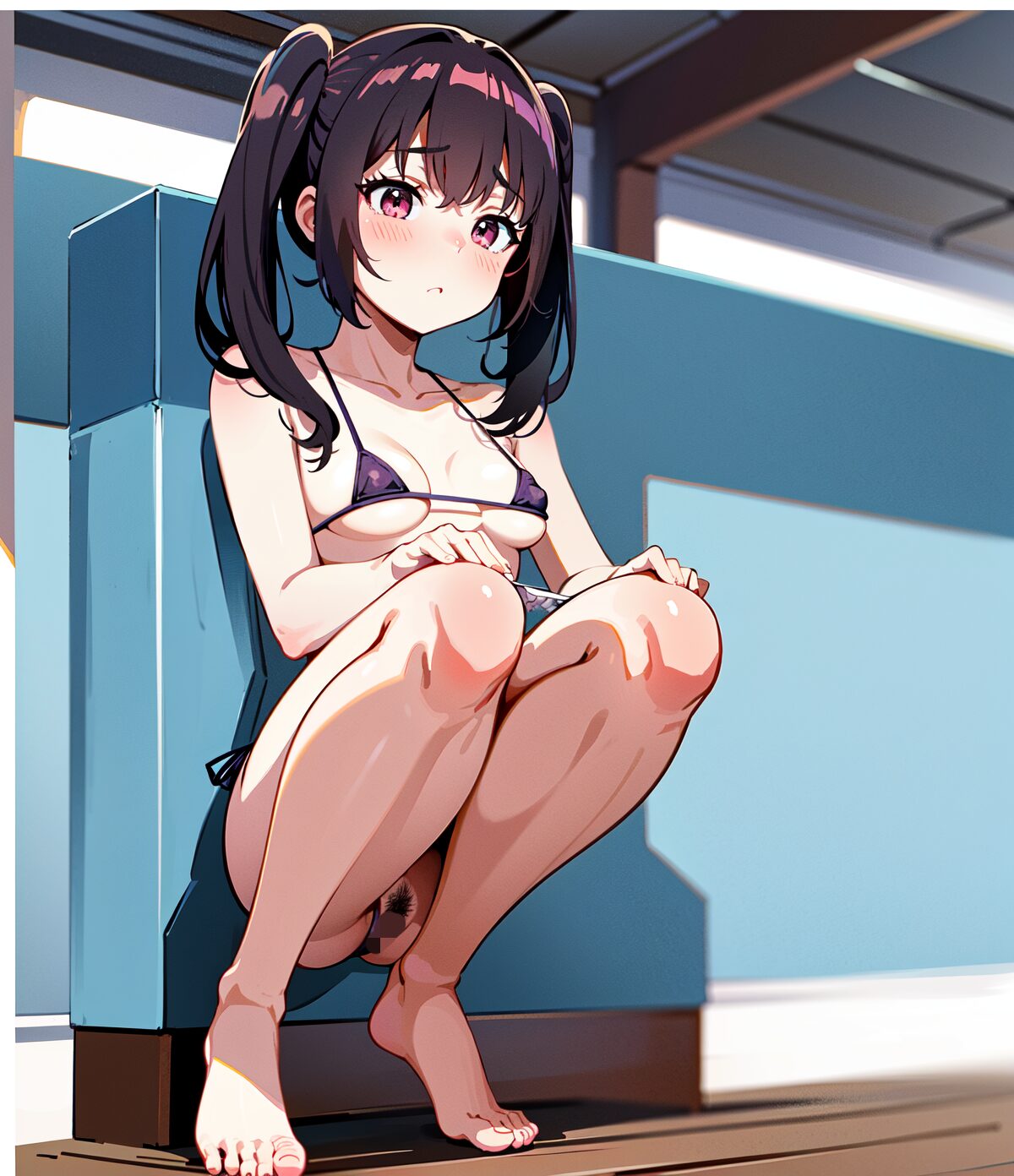 【二次元AIエロ】ビキニの下がほぼヒモ⁉履いてない⁉丸見えビキニを着てる美少女たち【オリジナルAIエロ画像】