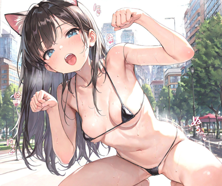 【二次】見た目は人間の女の子ですが、ネコなので人権はありません【二次元AIエロ画像】