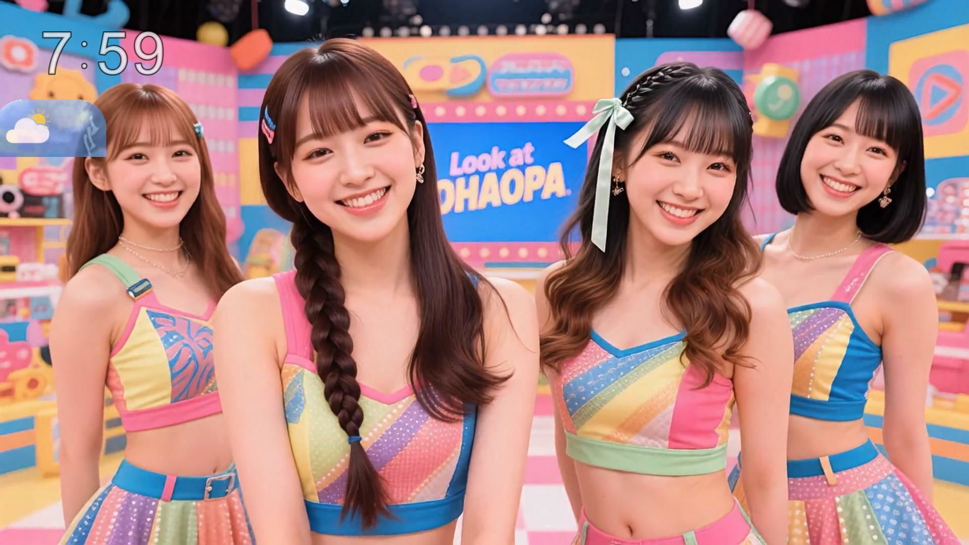 【動く!リアルAIエロ】朝の情報番組でおっぱい丸出し!昭和のテレビが蘇るAIエロ動画