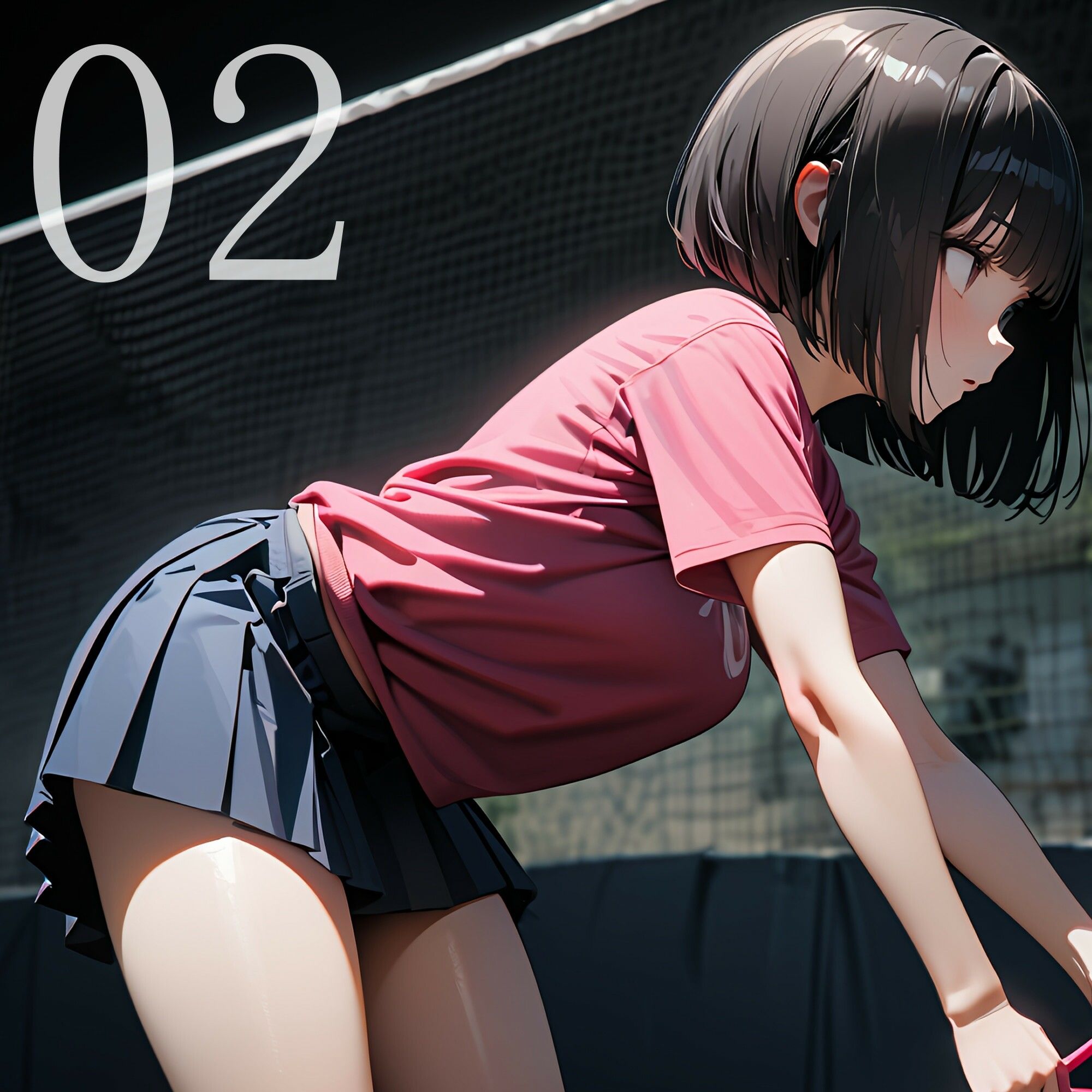 【二次】テニスウェア！テニス部JKの部活中やマッサージを盗撮した二次元AIエロ画像