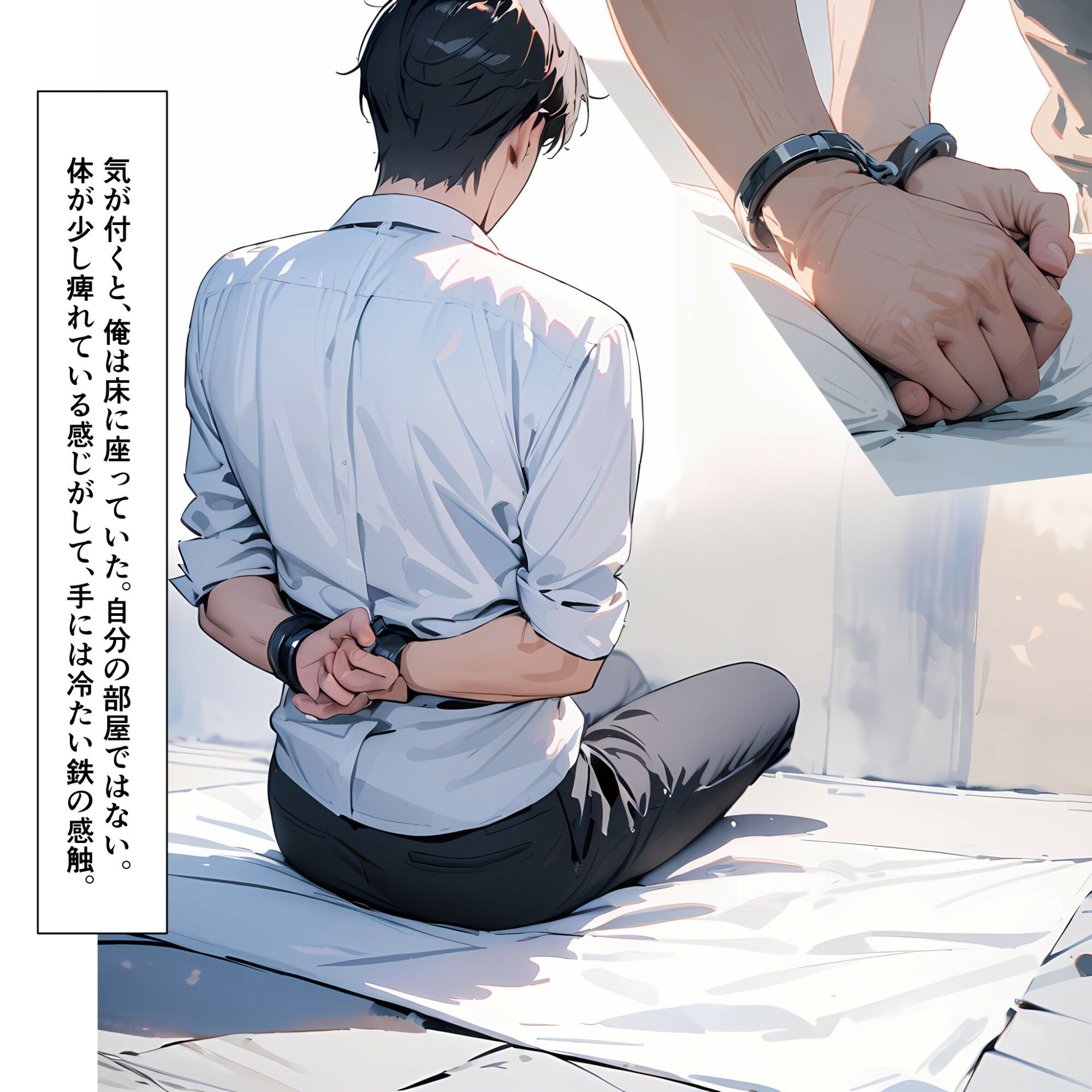 【台詞つき二次】金髪JKに監禁されてエッチなことされるセリフ付きエロ画像(はじまり編)[二次元AIエロ画像]