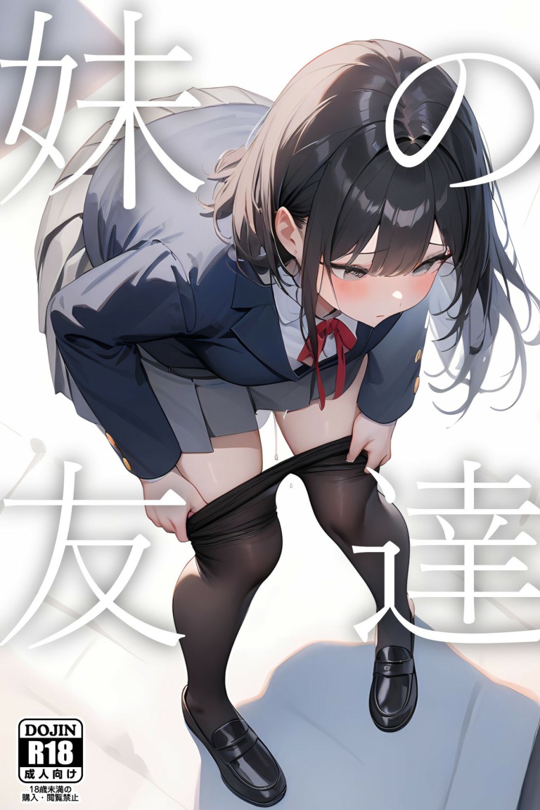【セリフ付き二次】妹の友達の制服JK(通学電車編)[台詞つき二次元AIエロ画像]