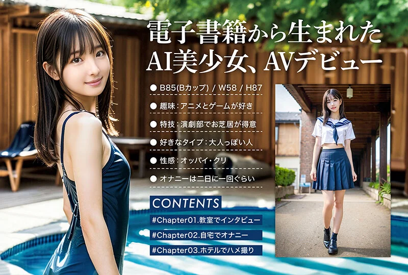 【AIAV】制服JKと中出しセックス///[身体は実写・顔はAIのAIAV]
