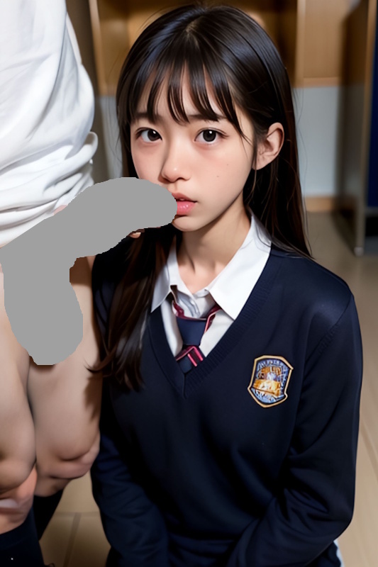 【リアル】黒髪美少女に顔射しまくるリアルAIエロ画像