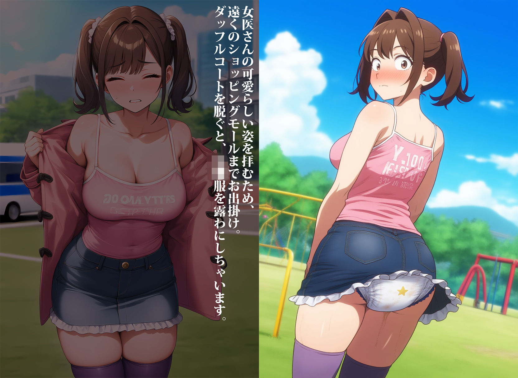 <a href="https://al.fanza.co.jp/?lurl=https%3A%2F%2Fwww.dmm.co.jp%2Fdc%2Fdoujin%2F-%2Fdetail%2F%3D%2Fcid%3Dd_532596%2F&af_id=zoimmewolf-001&ch=toolbar&ch_id=text" rel="sponsored">逆トイレトレーニング病棟</a><br>【セリフ付き二次】スカトロ！おもらしや失禁、脱糞のセリフつき二次元AIエロ画像をまとめてみた！