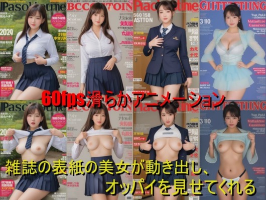 【動画】雑誌の美女が動き出しオッパイを見せてくれるリアルAIエロ動画