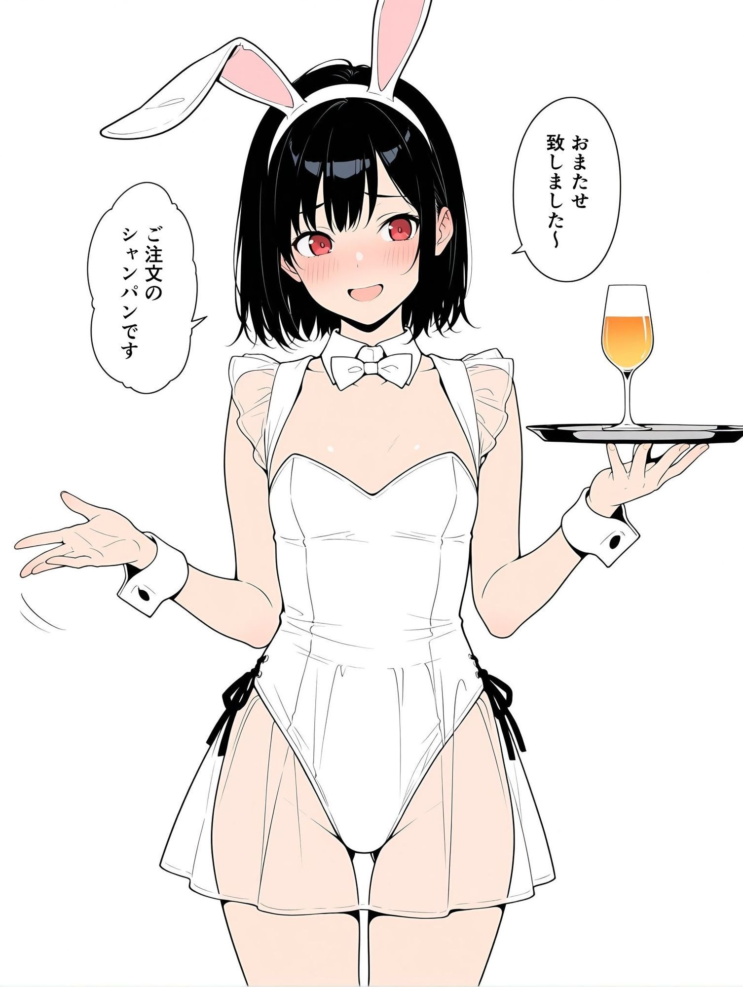 【セリフ付き二次】毎日発情♡バニーガールの淫乱コスプレ&SEXのセリフ付き二次元AIエロ画像