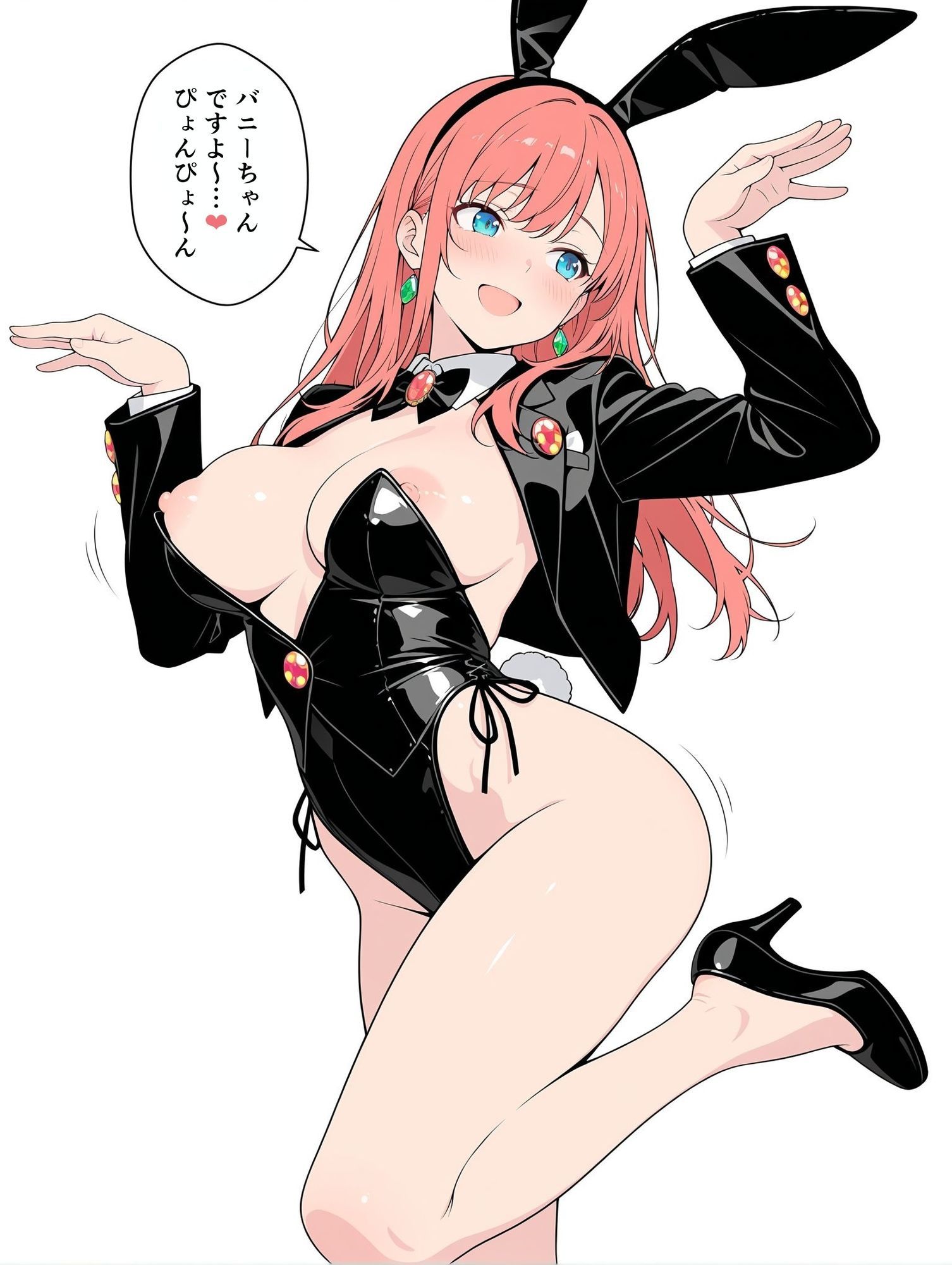 【セリフ付き二次】毎日発情♡バニーガールの淫乱コスプレ&SEXのセリフ付き二次元AIエロ画像