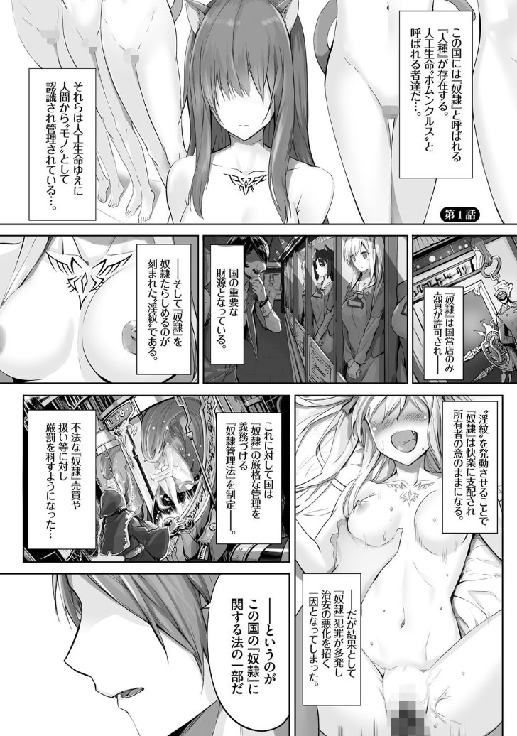 【エロ漫画】処女のケモミミ美少女のキツマンに豪快挿入!淫紋発情した奴隷をチンポで調教するエロマンガ